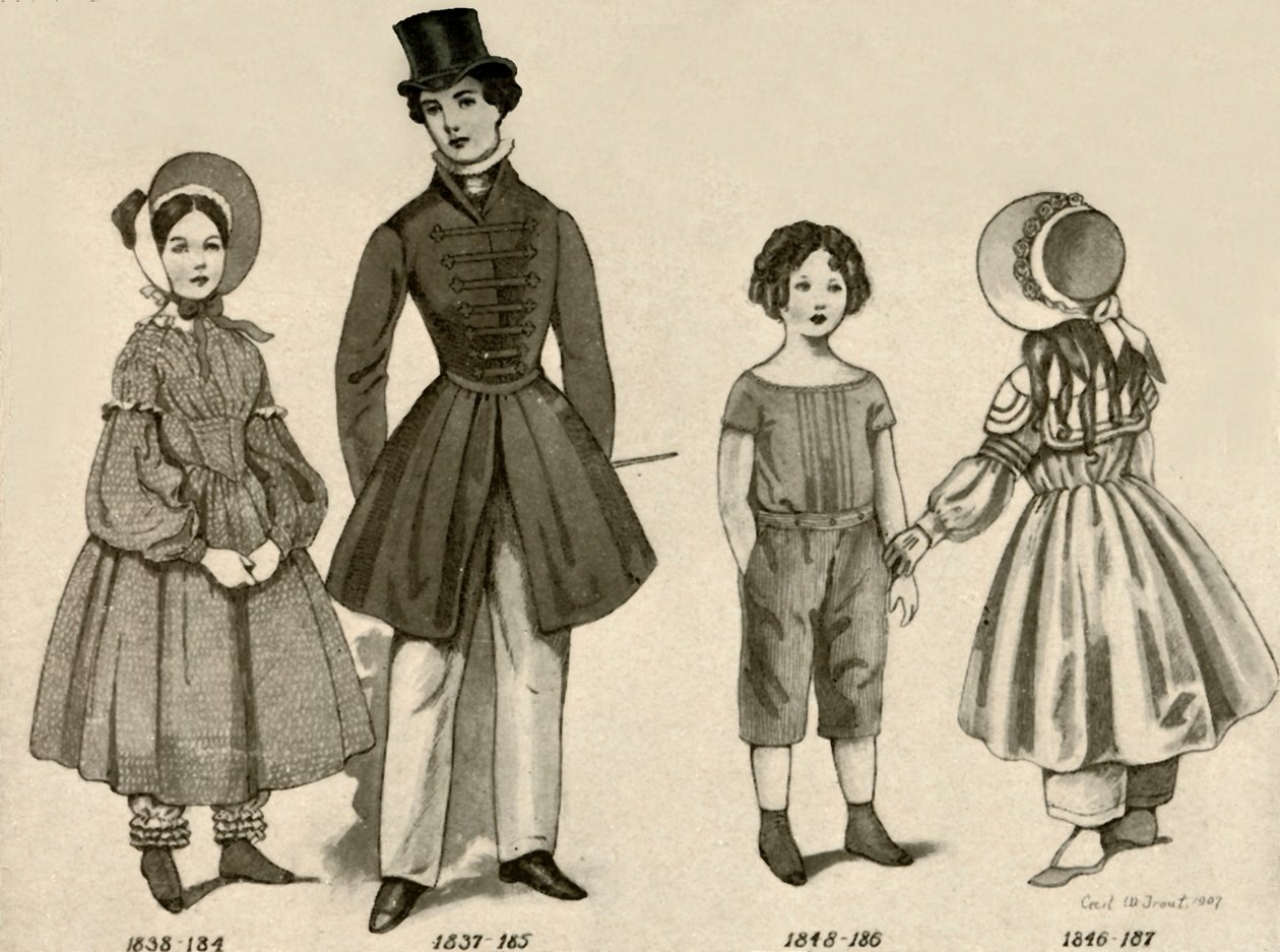 Kinderkleidung von 1830-1850, 1907, 1937 von Cecil W. Trout