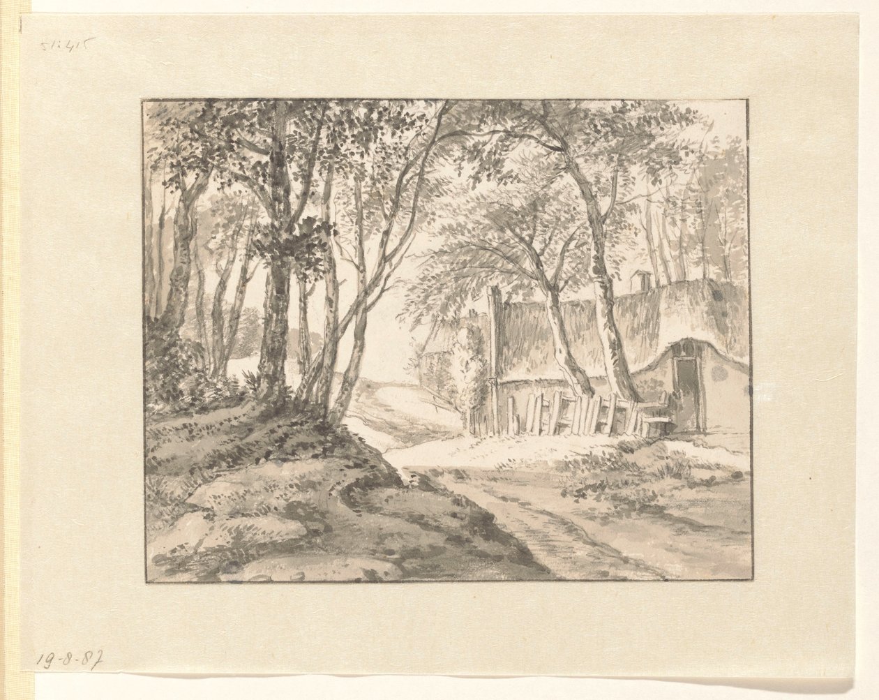 Bauernhof zwischen Bäumen von Cecilia Barbiers (possibly)