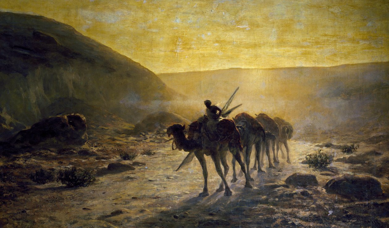 In der Wüste, Gemälde von Cesare Biseo (1843-1909) von Cesare Biseo
