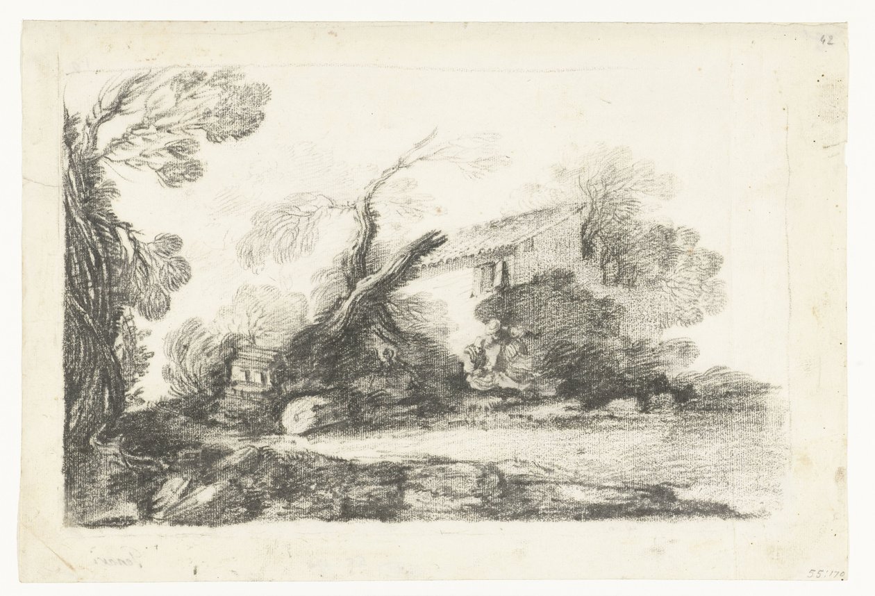 Landschaft mit Bauernhaus von Cesare Gennari