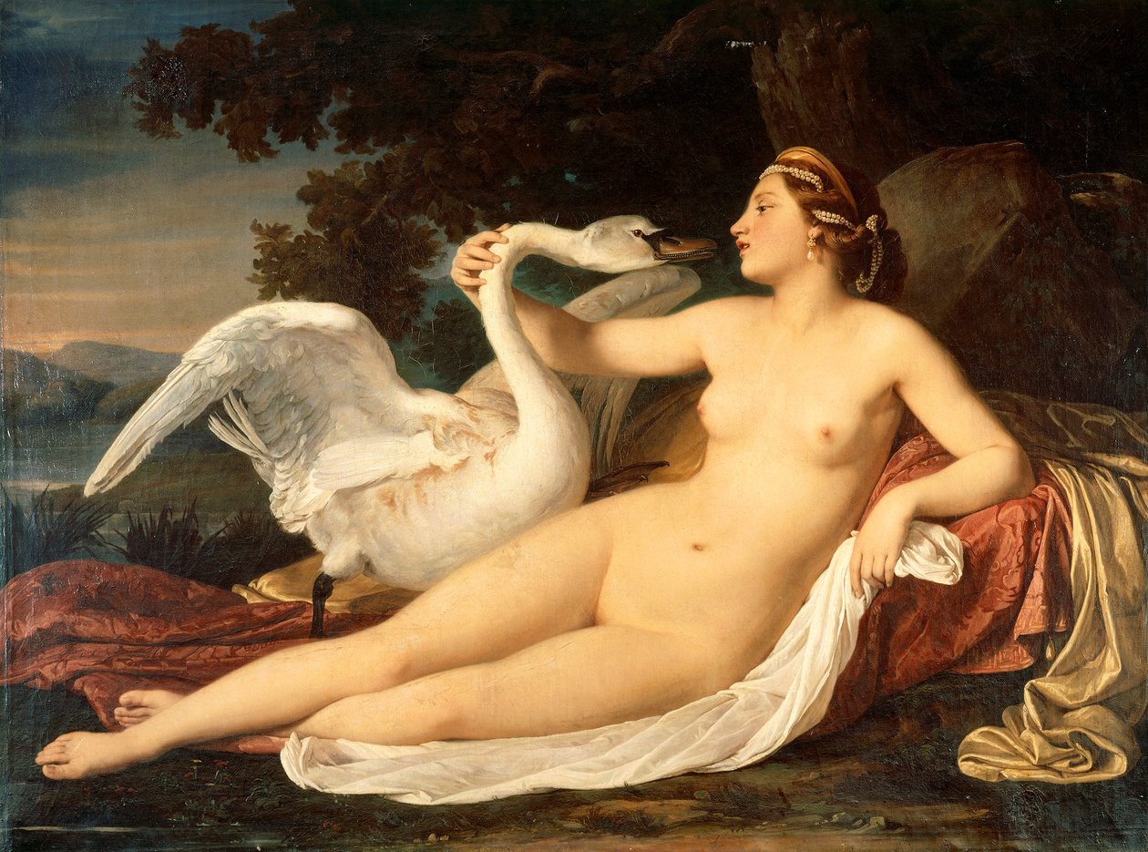 Leda und der Schwan, von Cesare Mussini (1804-1879) von Cesare Mussini