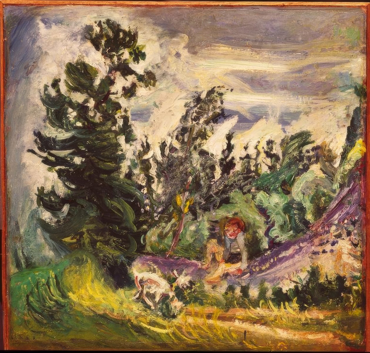Landschaft mit Mädchen und Ziege von Chaim Soutine