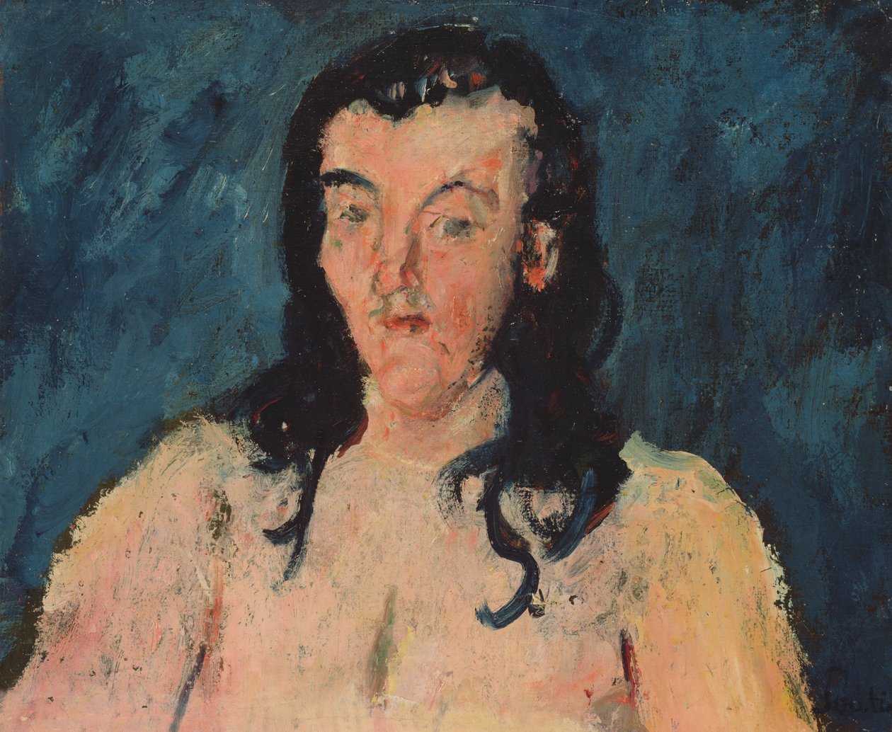 Torso mit blauem Hintergrund, 1927-28 von Chaim Soutine