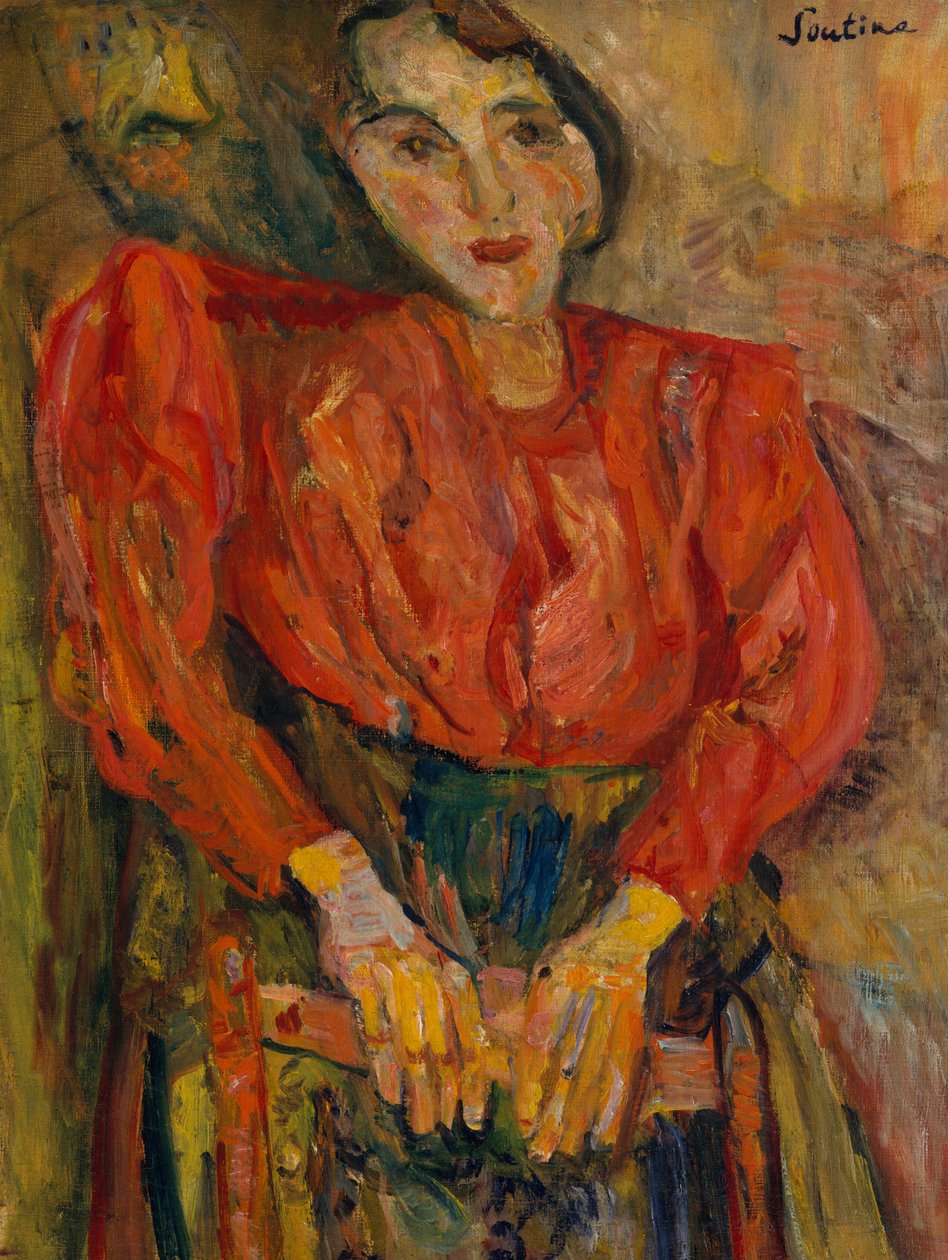 Frau in roter Bluse, ca. 1919 von Chaim Soutine
