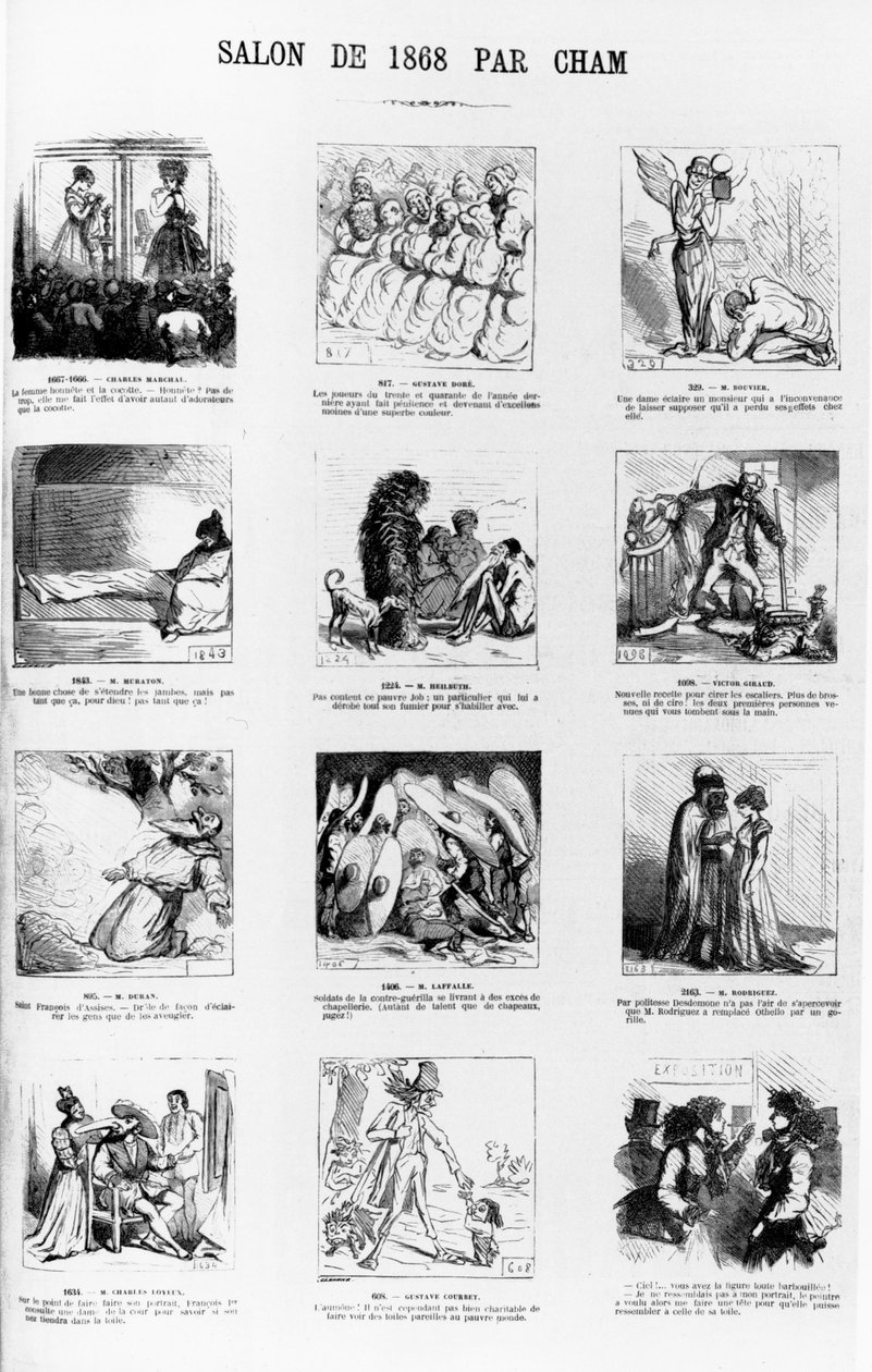 Salonkarikaturen des Pariser Salons von 1868, aus der Zeitschrift 
