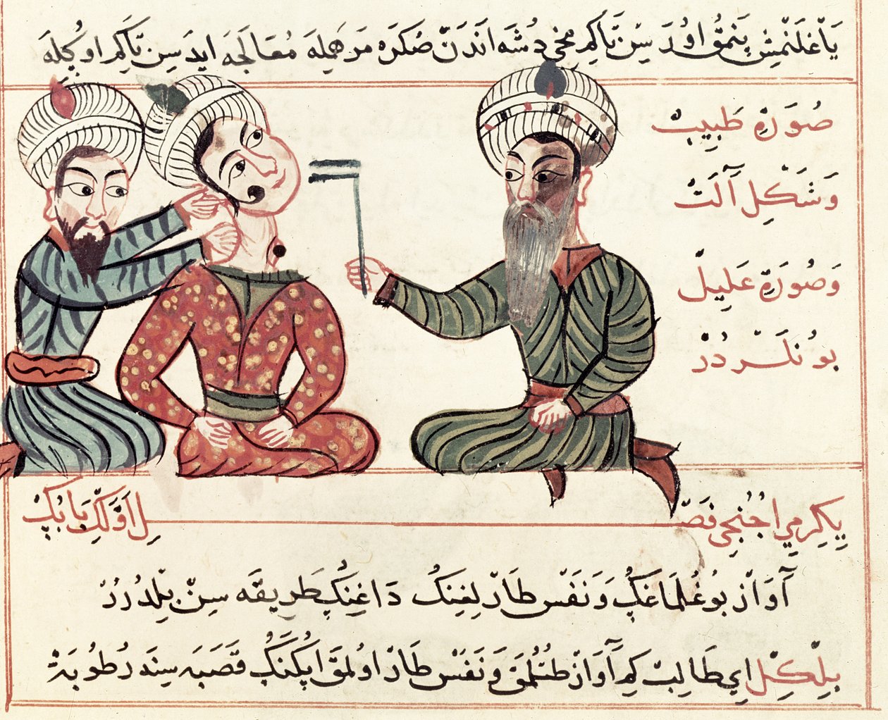 Ms Sup Turc 693 fol.29v Kauterisation der Skrofulose, 1466 von Charaf ed Din