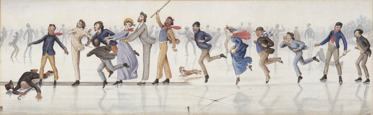 Winterspaß! Eine Rutschbahn auf dem Duddington Loch bei Edinburgh von Charles Altamont Doyle
