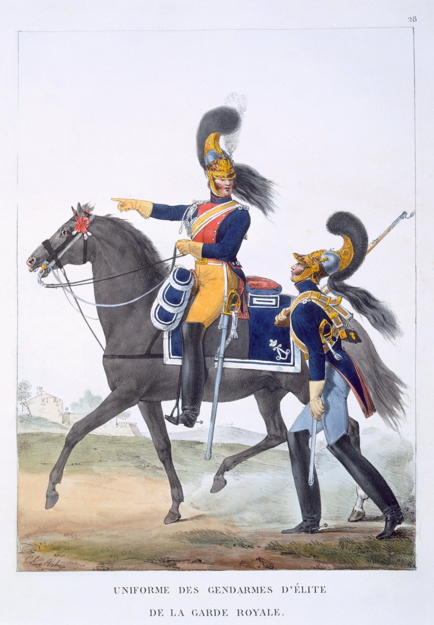 Uniform des Elite-Gendarmen der Königlichen Garde, 1823 von Charles Aubry