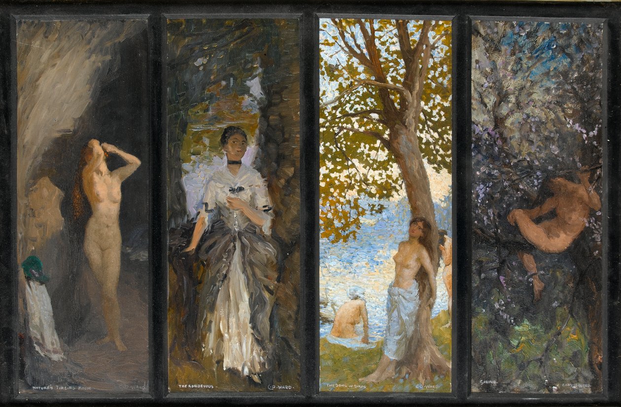 Vier Studien: Vogelgesang, Frühling, Rendezvous, Naturens Erschöpfungsraum von Charles Daniel Ward