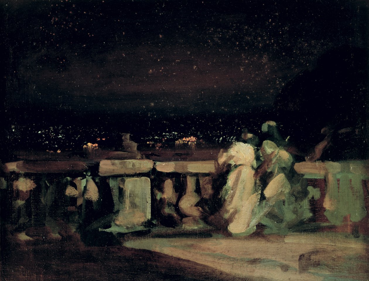 Feuerwerk beobachten, St. Cloud (auf der Terrasse) um 1893 von Charles Edward Conder