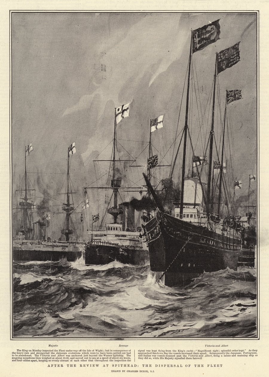 Nach der Überprüfung bei Spithead, die Zerstreuung der Flotte von Charles Edward Dixon