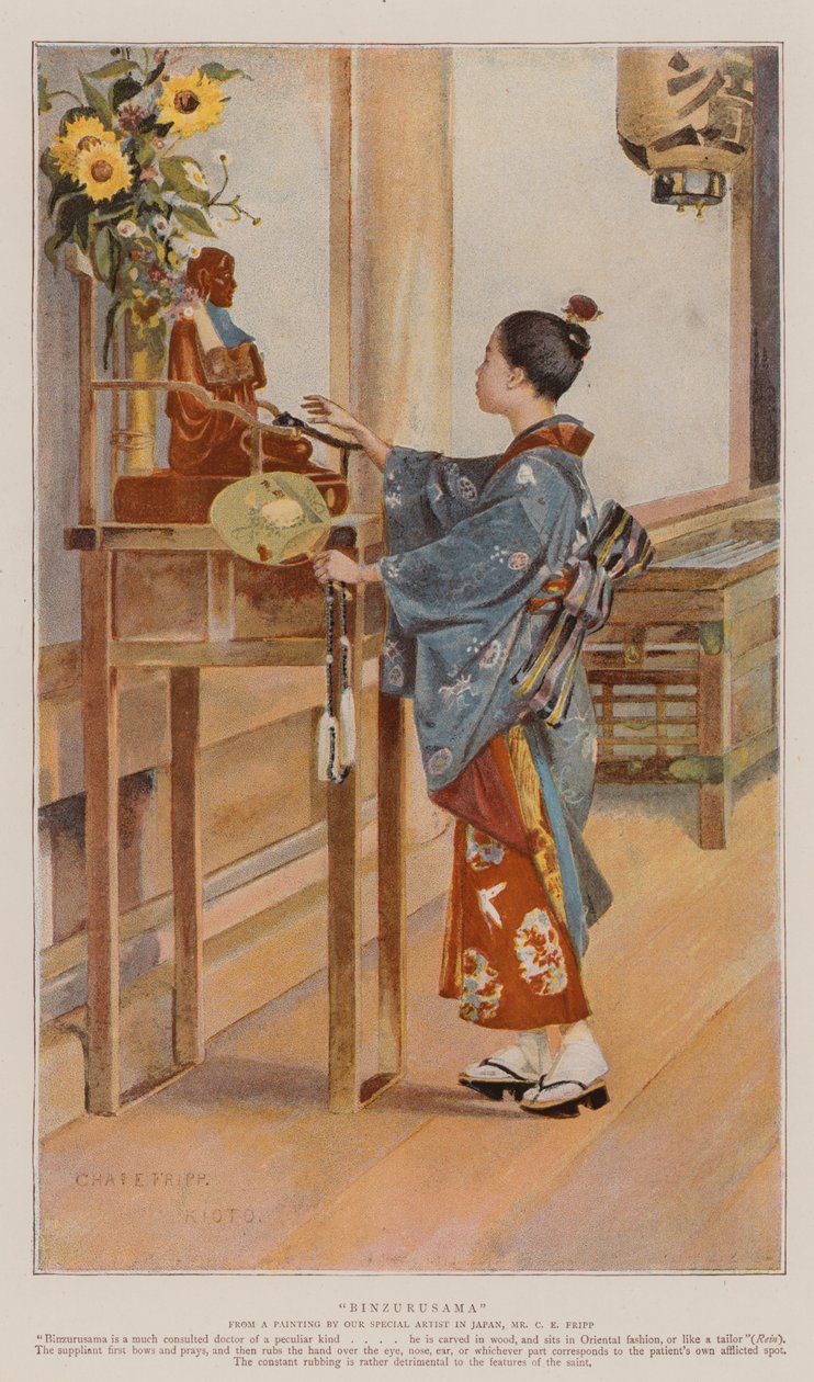 Binzurusama (Chromolithographie) von Charles Edwin Fripp