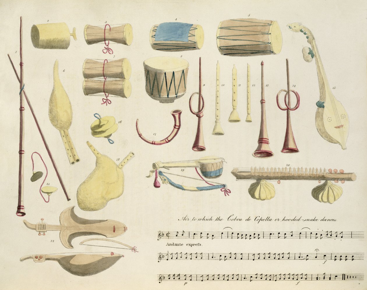 Indische Musikinstrumente, Platte 23 aus 