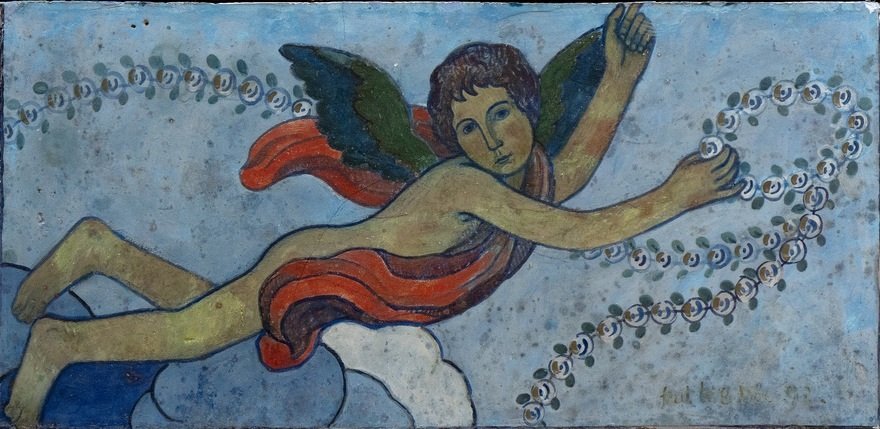 Schutzengel mit einer Girlande von Charles Filiger