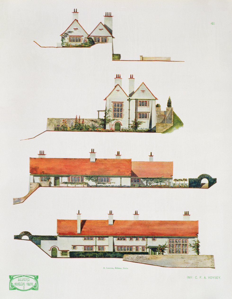 Entwurf für ein kleines Landhaus, frühe 1900er Jahre von Charles Francis Annesley Voysey