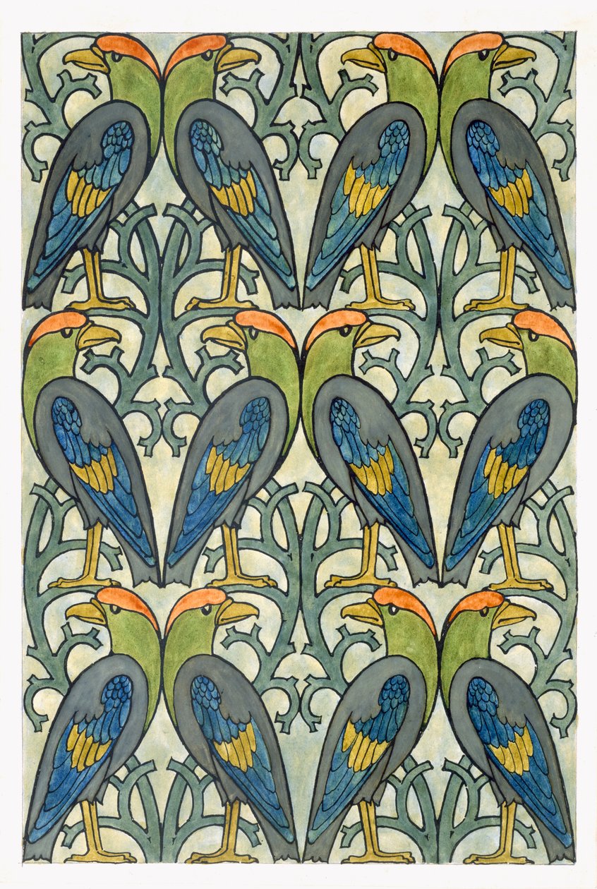 Papageien-Design von Charles Francis Annesley Voysey