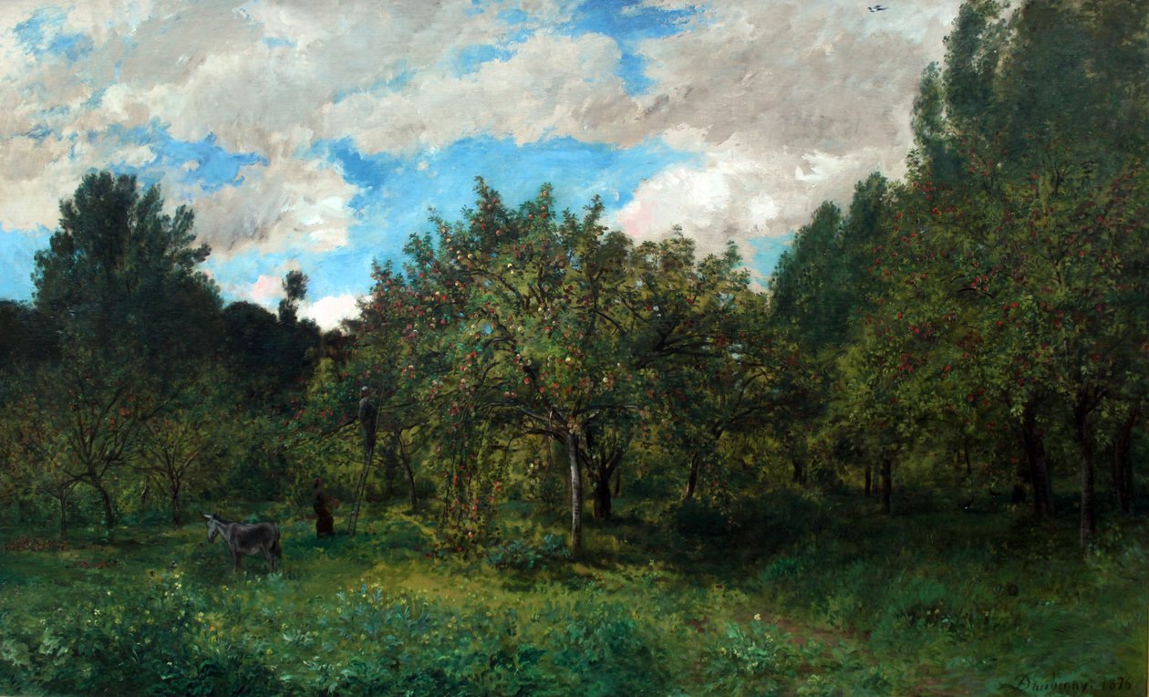 Französischer Obstgarten zur Erntezeit von Charles Francois Daubigny