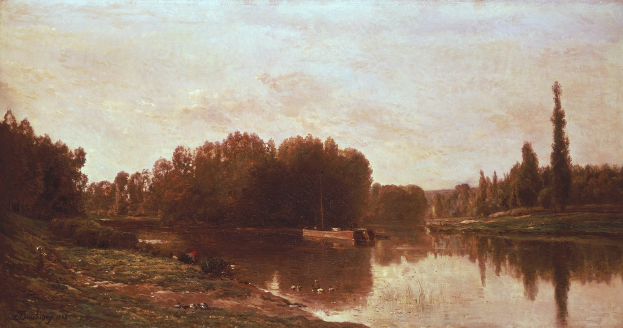Der Zusammenfluss der Flüsse Seine und Oise von Charles Francois Daubigny