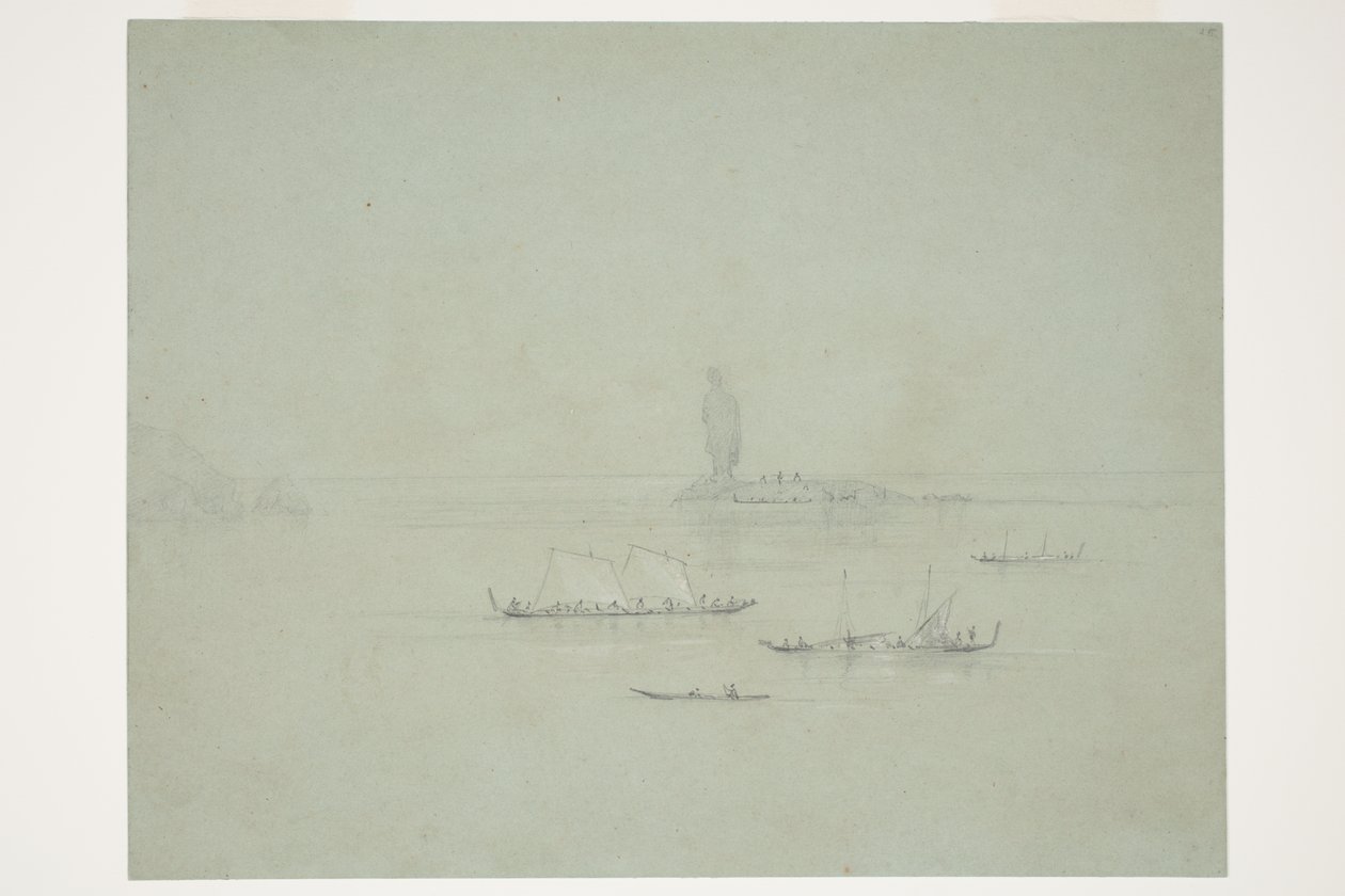 Statue Rock Manaia, Thames von Charles Heaphy