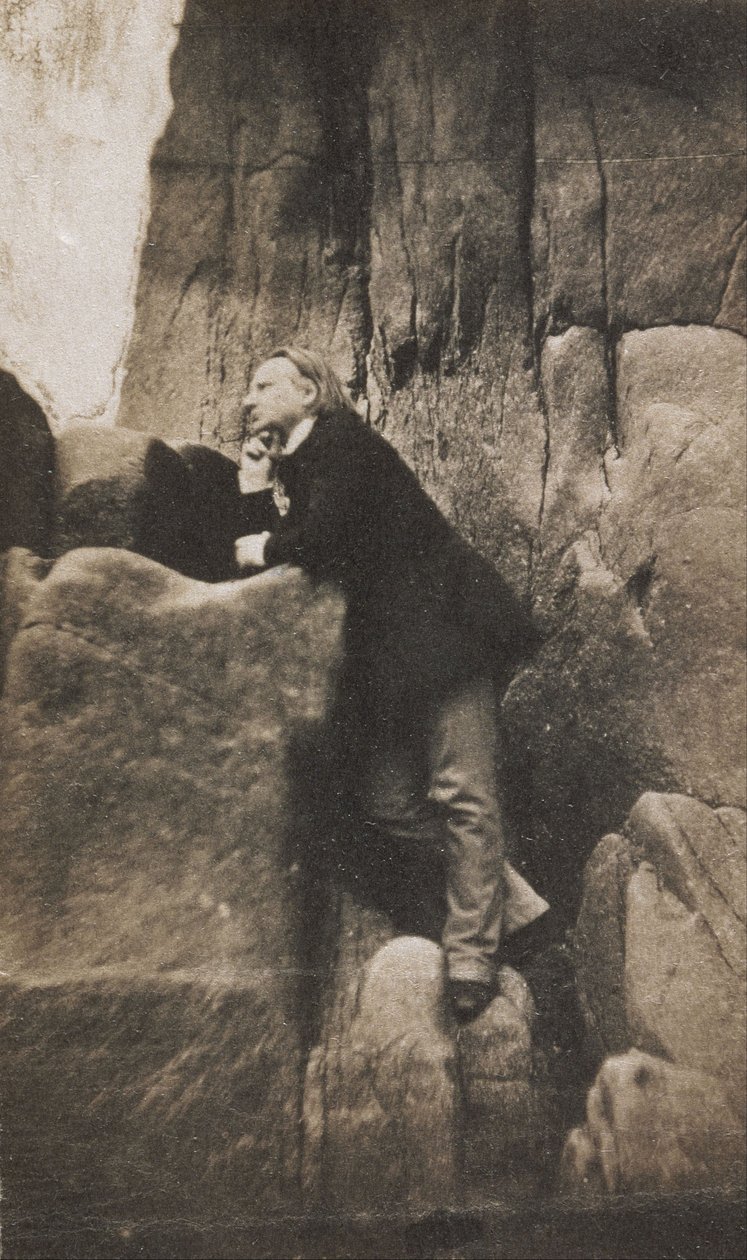 Victor Hugo auf dem Felsen der Exilanten von Charles Hugo
