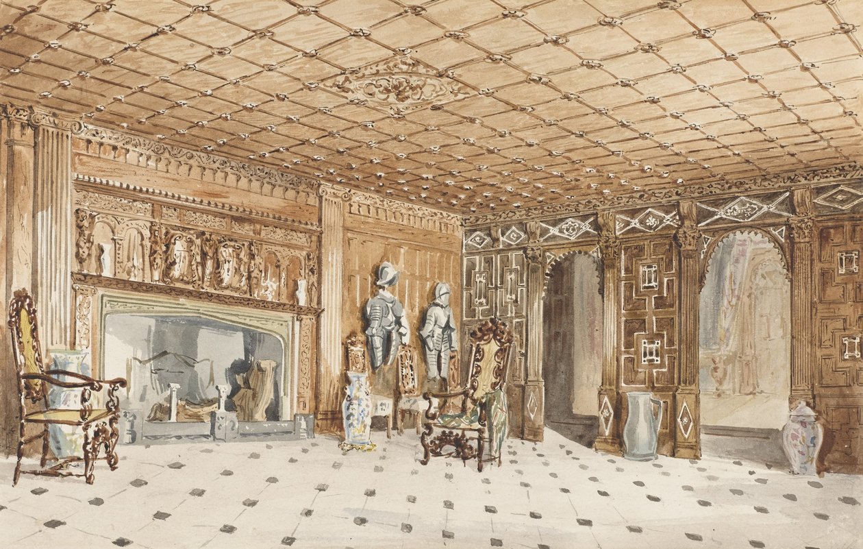 Die Eingangshalle, East Sutton Place, Kent von Charles James Richardson