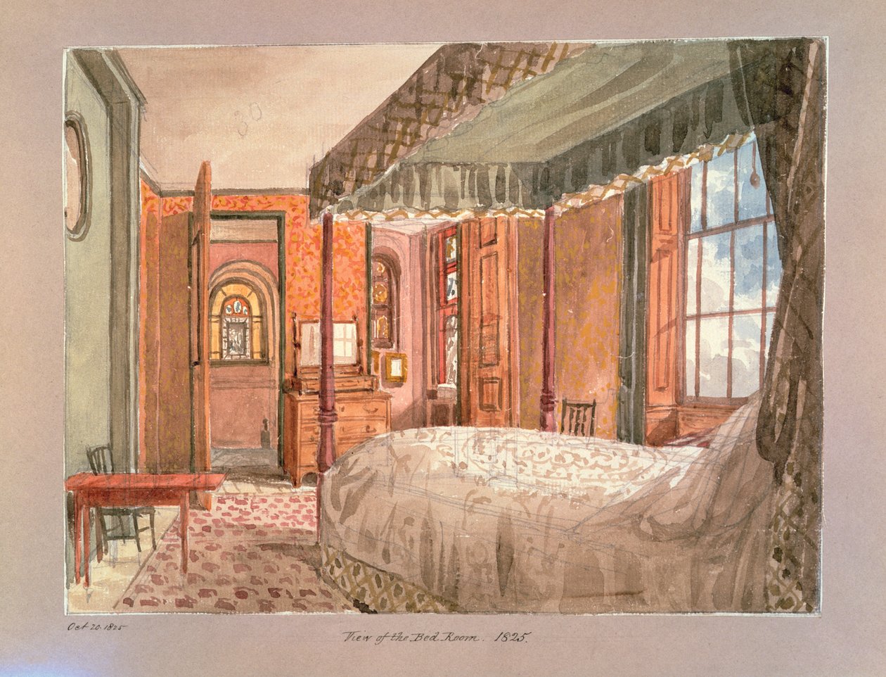 Ansicht des Schlafzimmers, 1825 von Charles James Richardson
