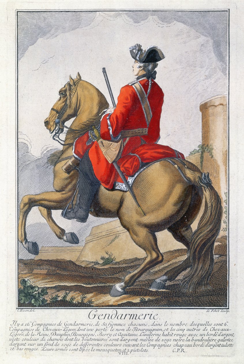 Gendarm auf einem Pferd von Charles Joseph Dominique Eisen