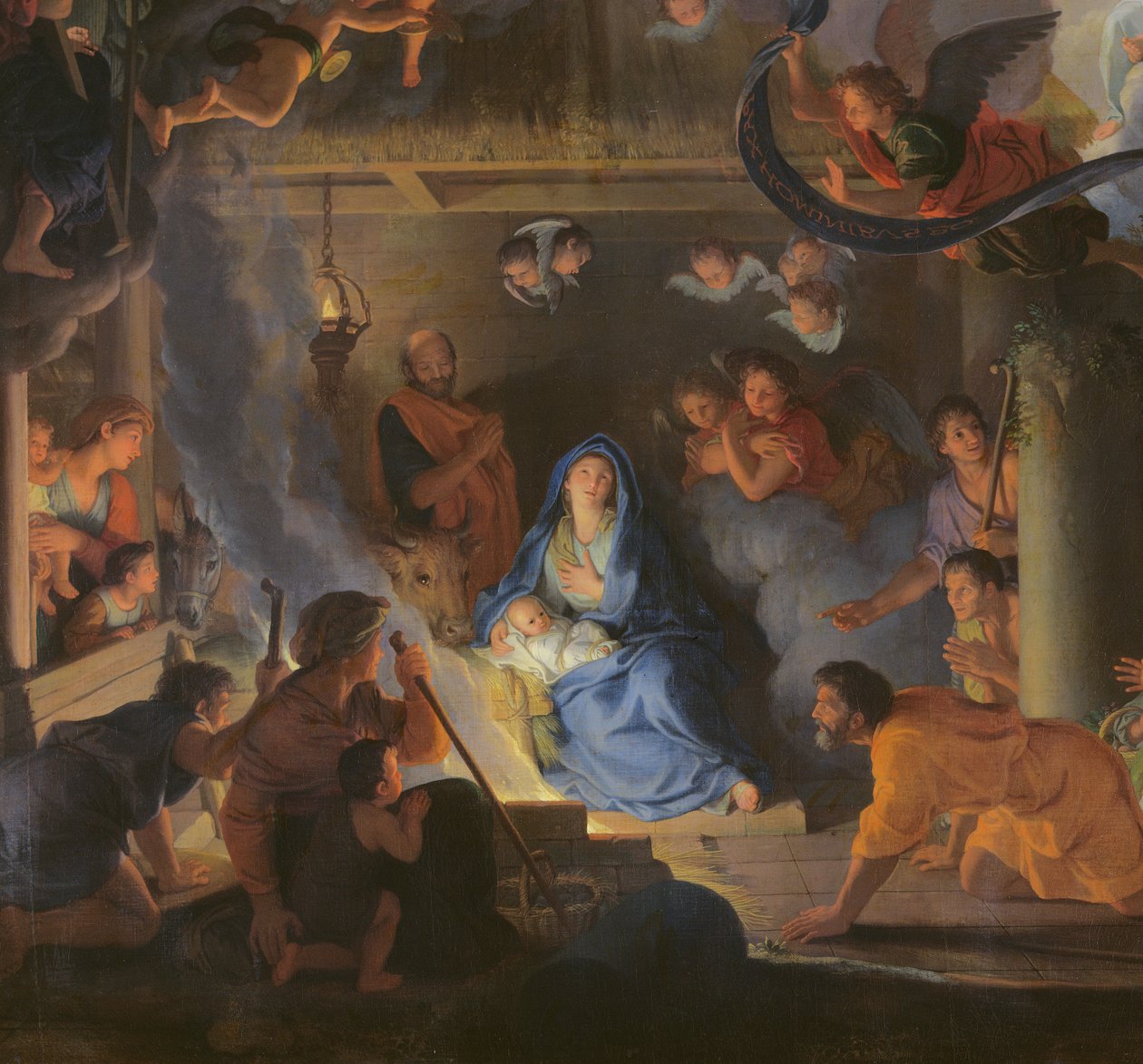 Anbetung der Hirten, 1689 (Detail) von Charles Le Brun