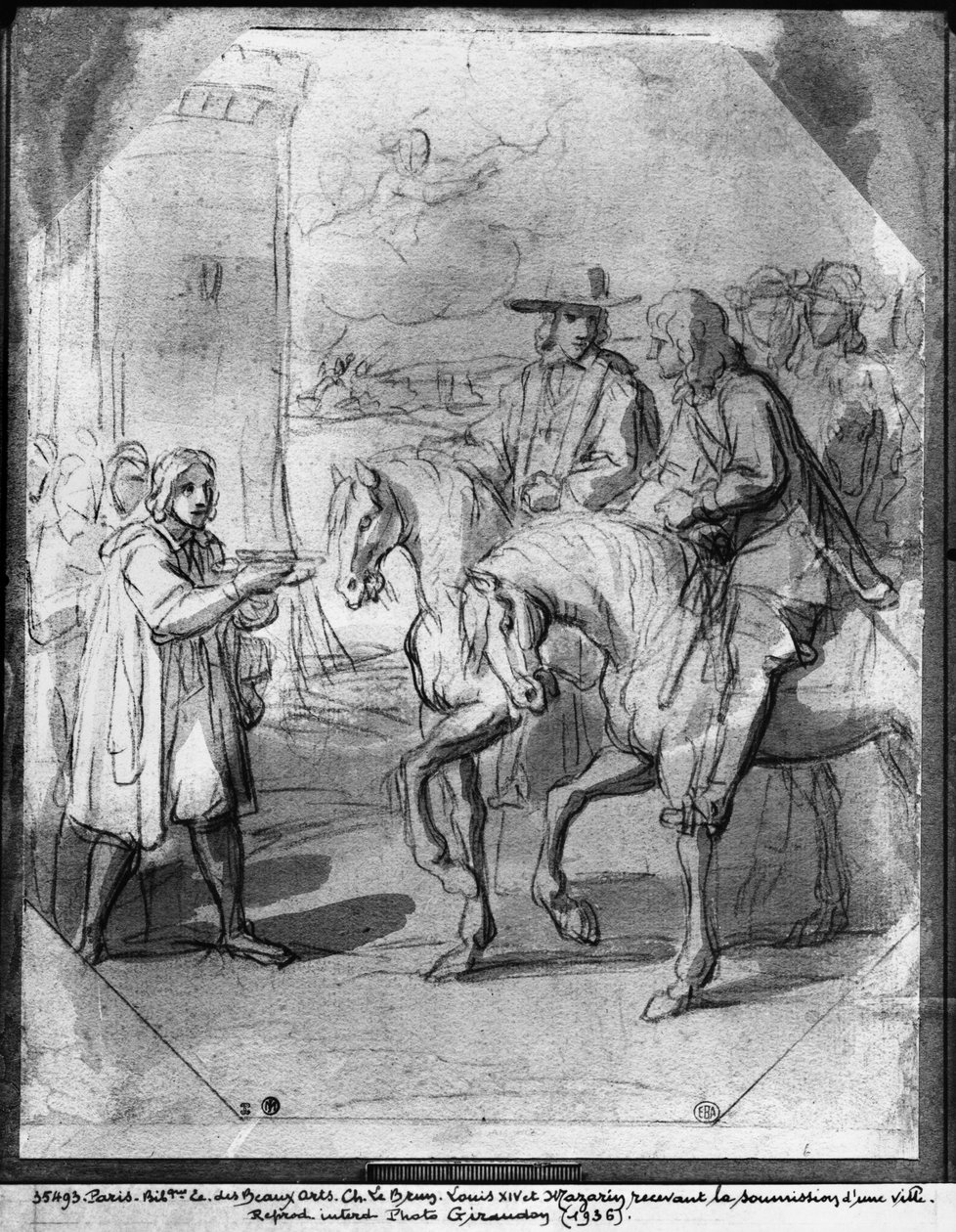 Ludwig XIV. empfängt die Unterwerfung einer Stadt von Charles Le Brun