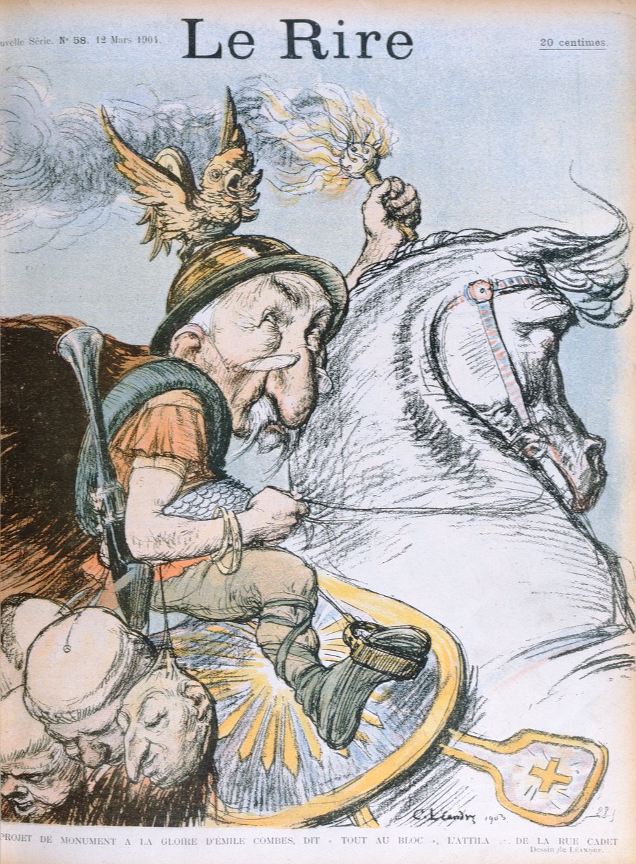 Karikatur von Emile Combes, Titelblatt der Zeitschrift 