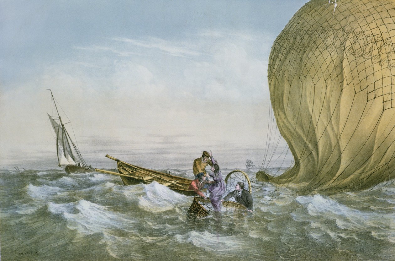 Rettung des Heißluftballons, 1874 von Charles Leduc