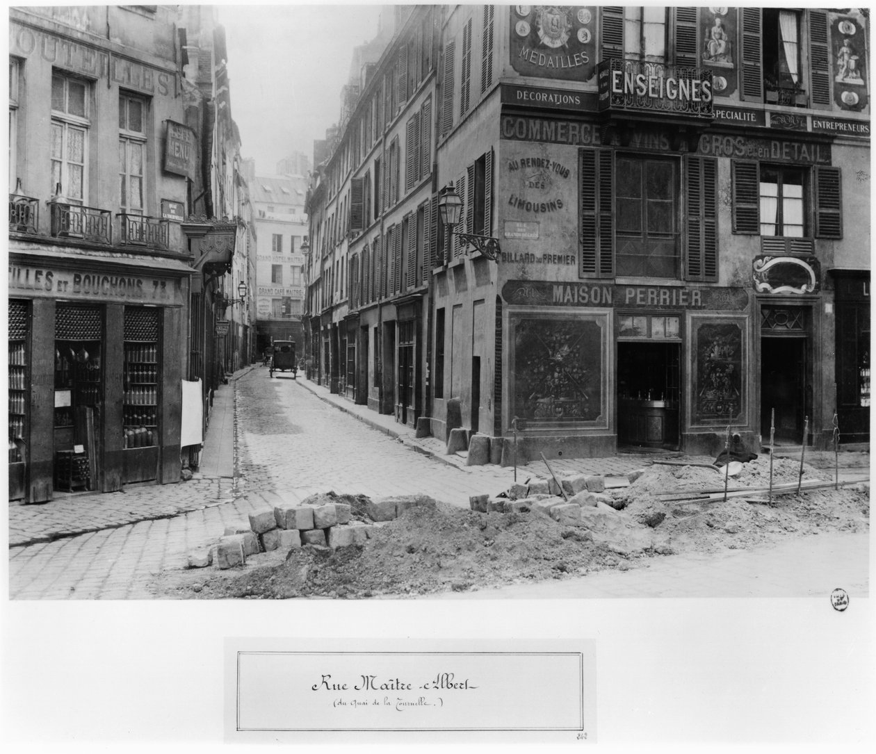 Rue Maitre Albert (vom Quai de la Tournelle) Paris, 1858-78 von Charles Marville