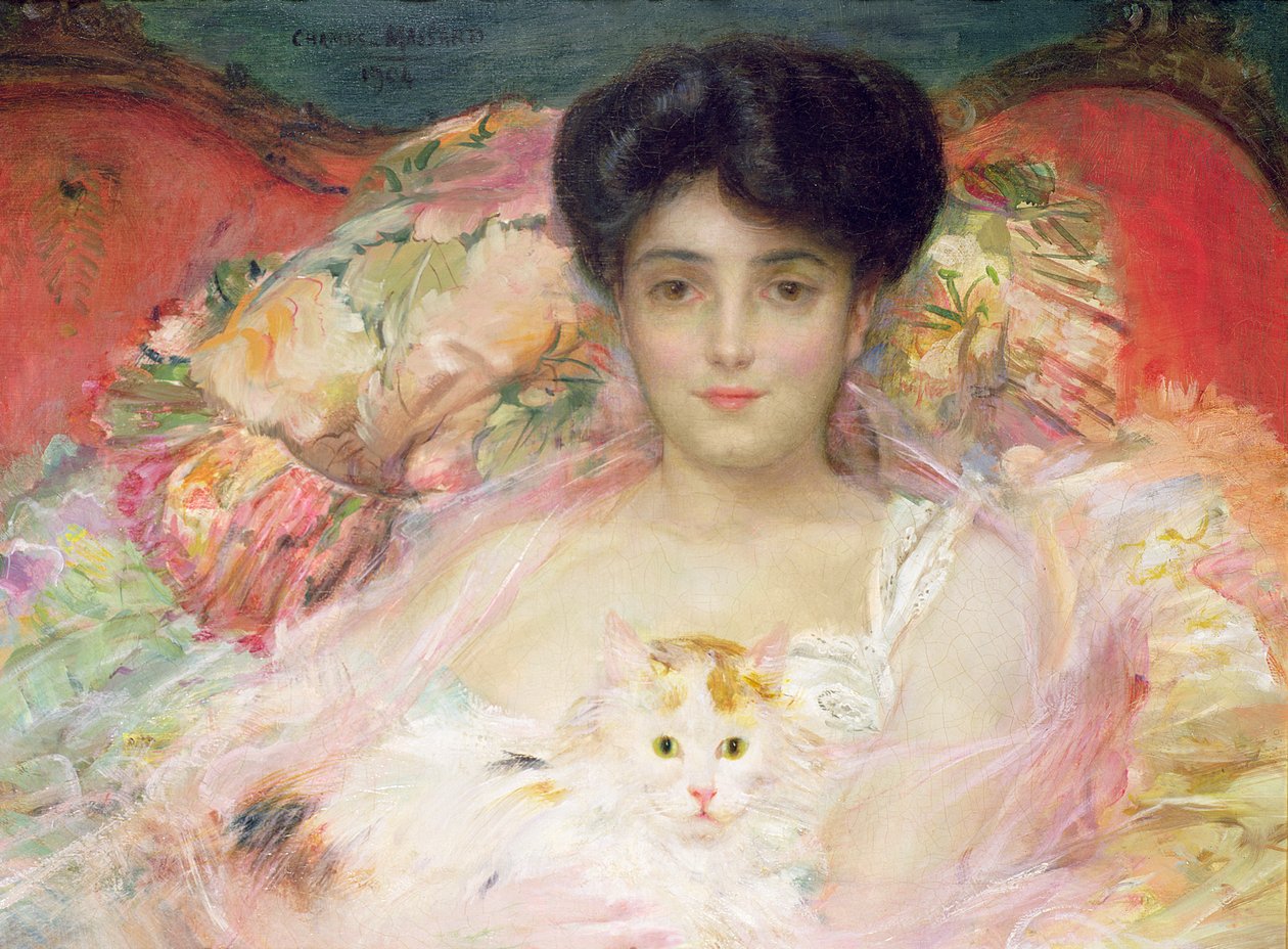 Dame mit Katze, 1904 von Charles Massard