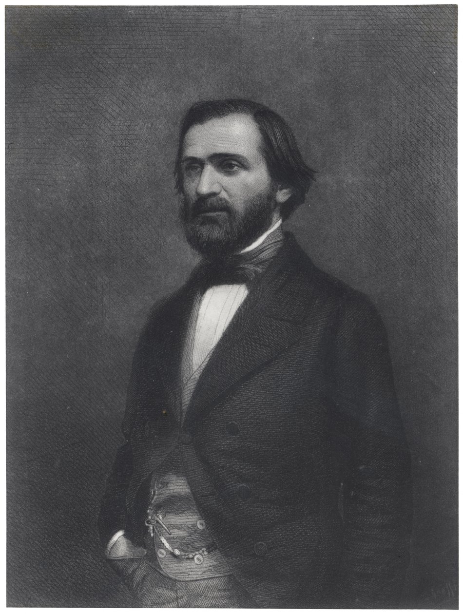 Porträt von Giuseppe Verdi (1813-1901) von Charles Michel Geoffroy