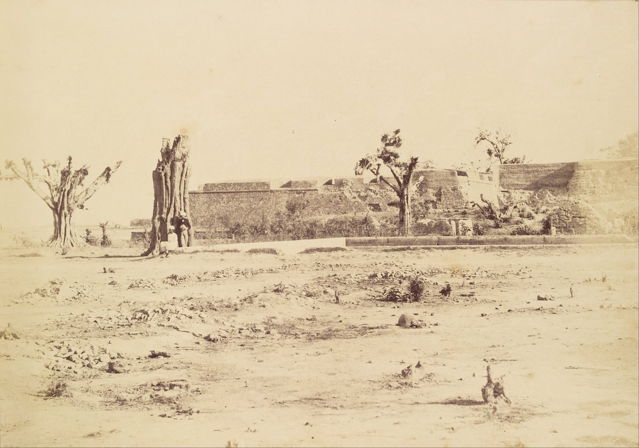 Karge Landschaft mit einer unbekannten Festung, Delhi von Charles Moravia