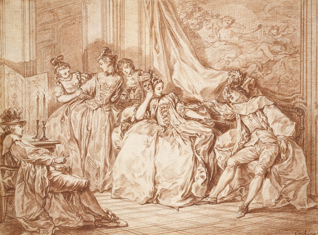 Gruppe von Feiernden von Charles Nicolas II Cochin