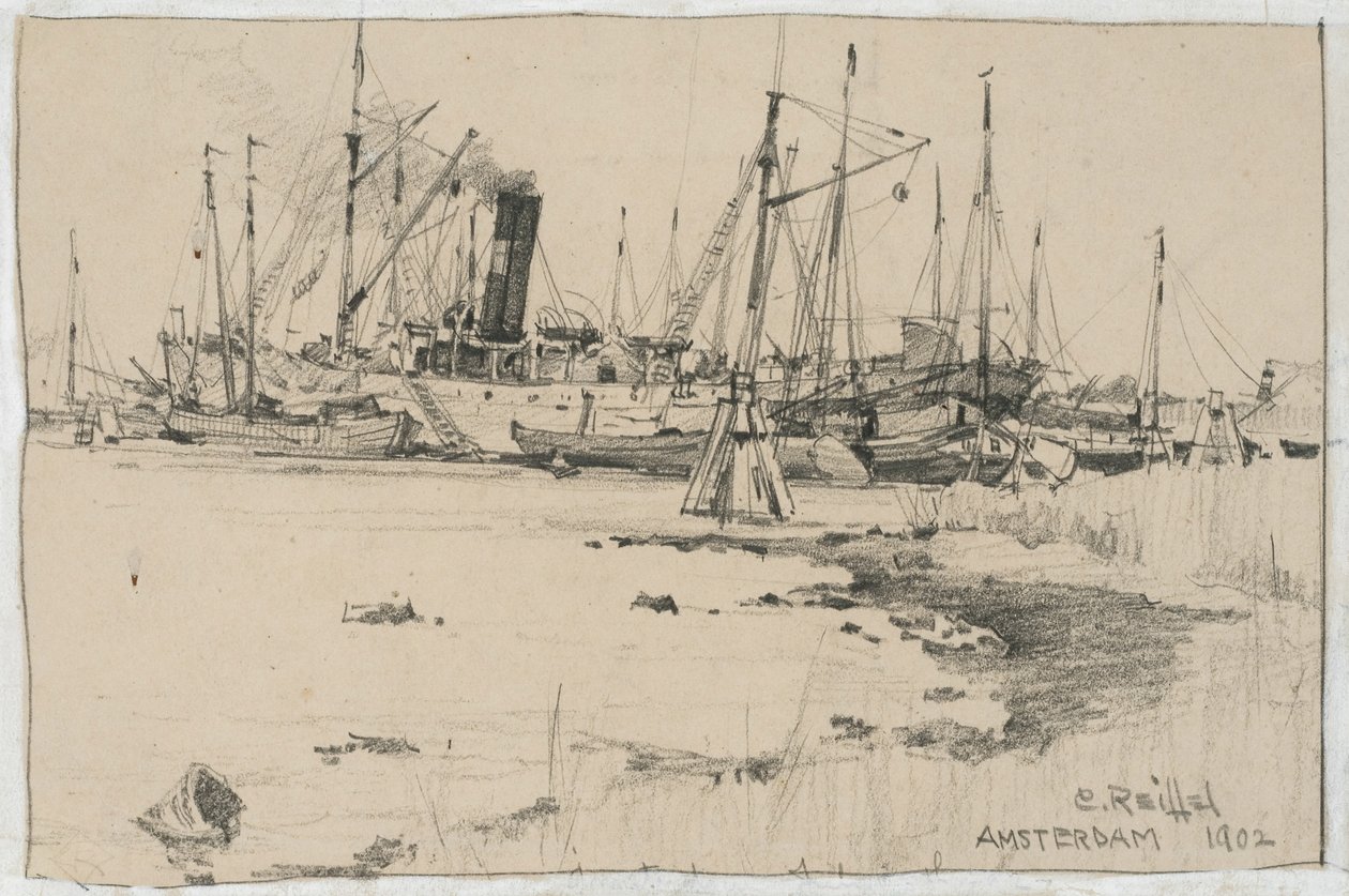 Amsterdam, 1902 (Graphit auf Papier) von Charles P. Reiffel
