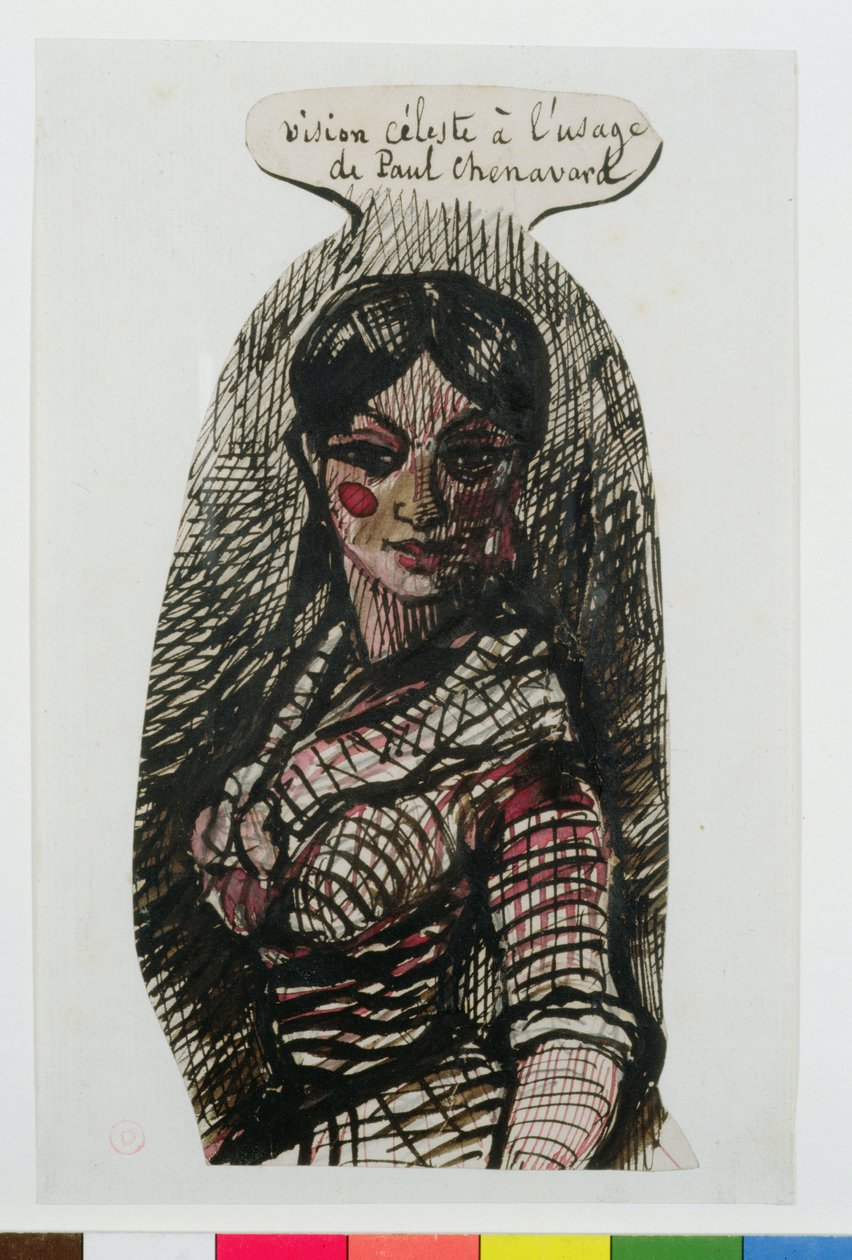 Zeichnung von Jeanne Duval mit einer Widmung an Paul Chenavard (1807-95) von Charles Pierre Baudelaire