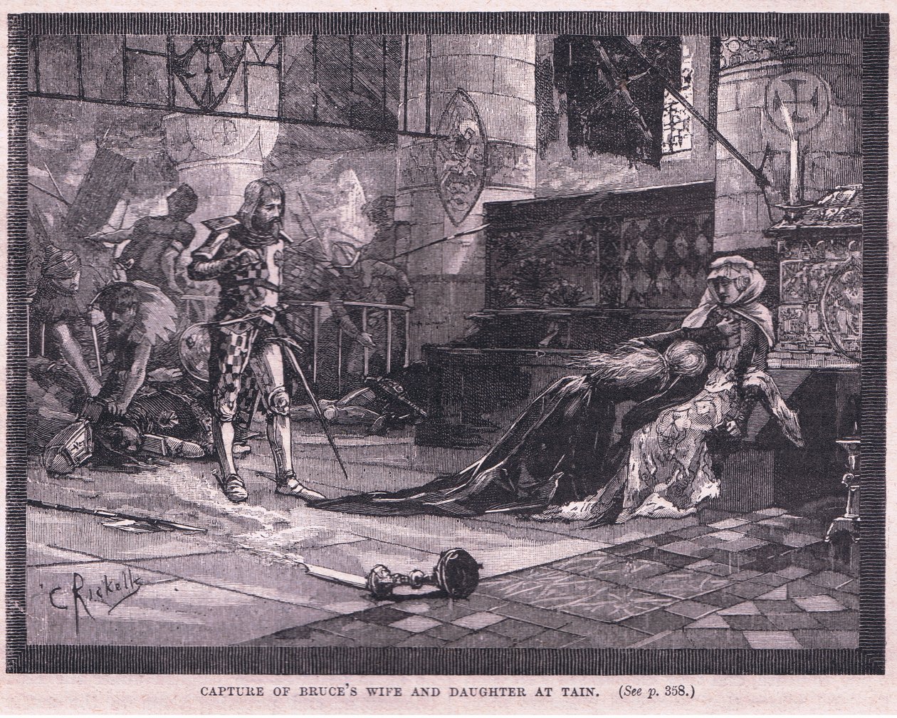 Gefangennahme von Bruces Frau und Tochter in Tain, 1306 n. Chr. von Charles Ricketts