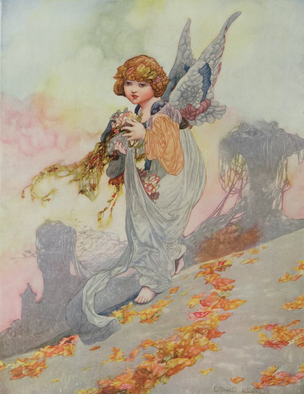 Herbst aus den Jahreszeiten, in Auftrag gegeben für das Pears Annual 1920 von Charles Robinson