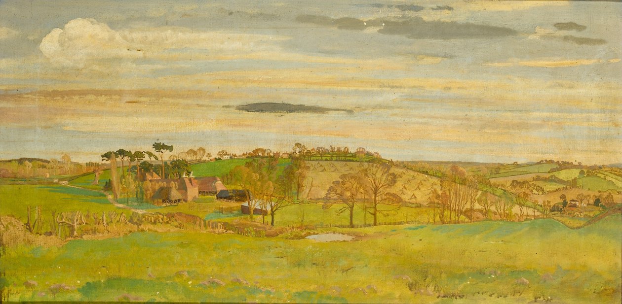Eine Landschaft in Kent, um 1914-16 von Charles Sims