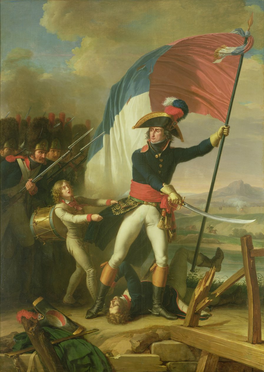 General Augereau (1757-1816) auf der Brücke in der Schlacht von Arcola am 15. November 1796 von Charles Thevenin