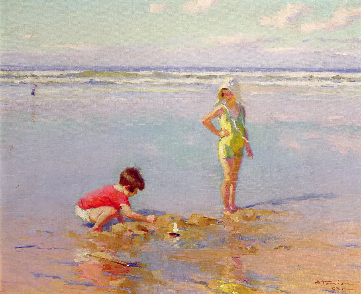 Kinder am Strand von Charles Garabed Atamian