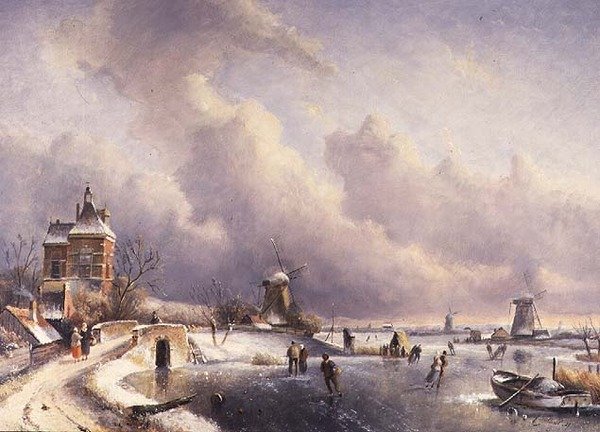 Winterlandschaft von Charles (circle of) Leickert