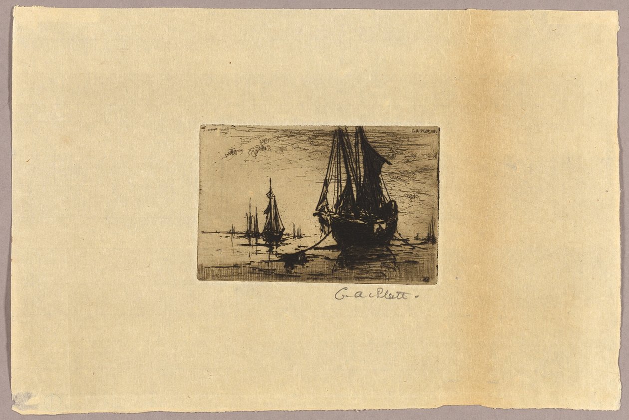 Skizze eines Bootes von Charles Adams Platt