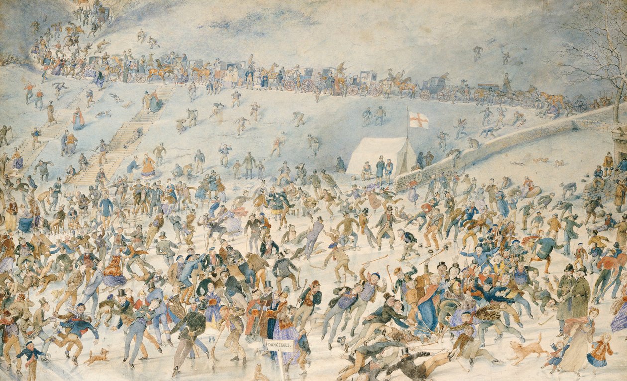Figuren beim Schlittschuhlaufen, 1876 von Charles Altamont Doyle