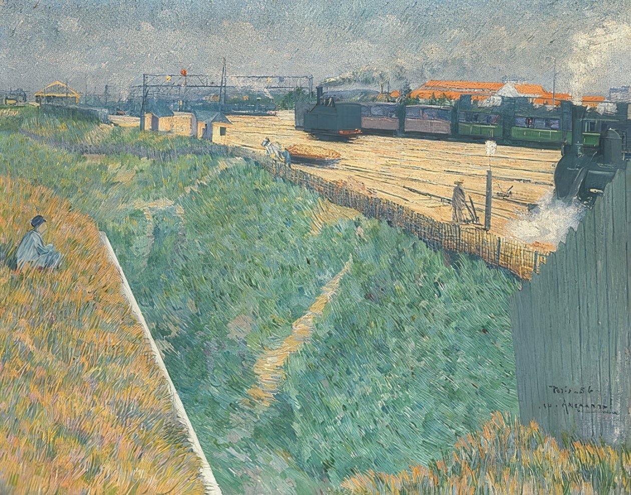 Die Westbahn beim Verlassen von Paris. 1886 von Charles Angrand