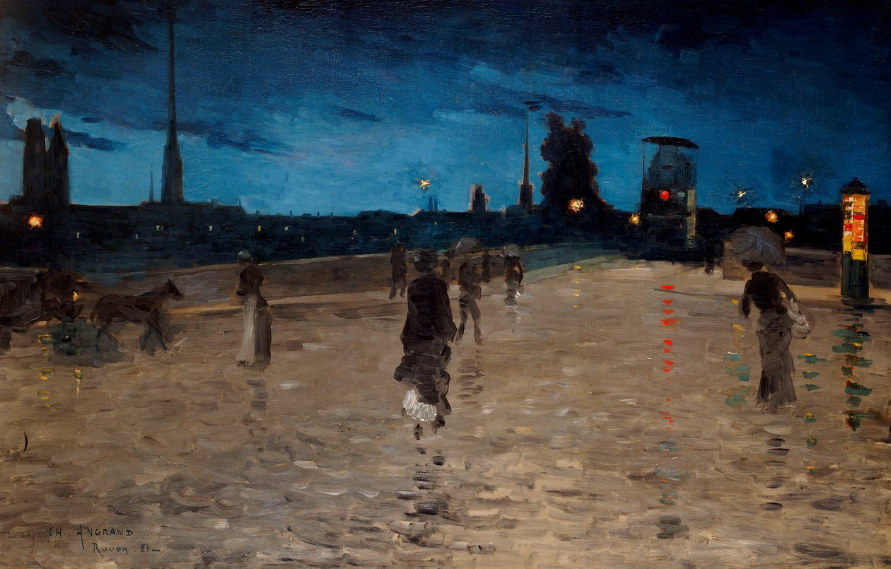 Le Pont de Pierre, Rouen, 1881 von Charles Angrand