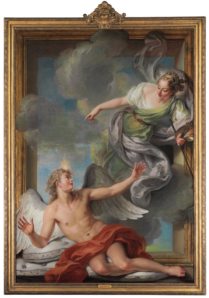 Malerei weckt schlafendes Genie von Charles Antoine Coypel
