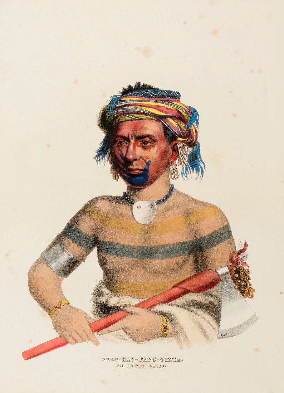 SHAU-HAU-NAPO-TINTA. Ein Ioway-Häuptling. von Charles Bird King